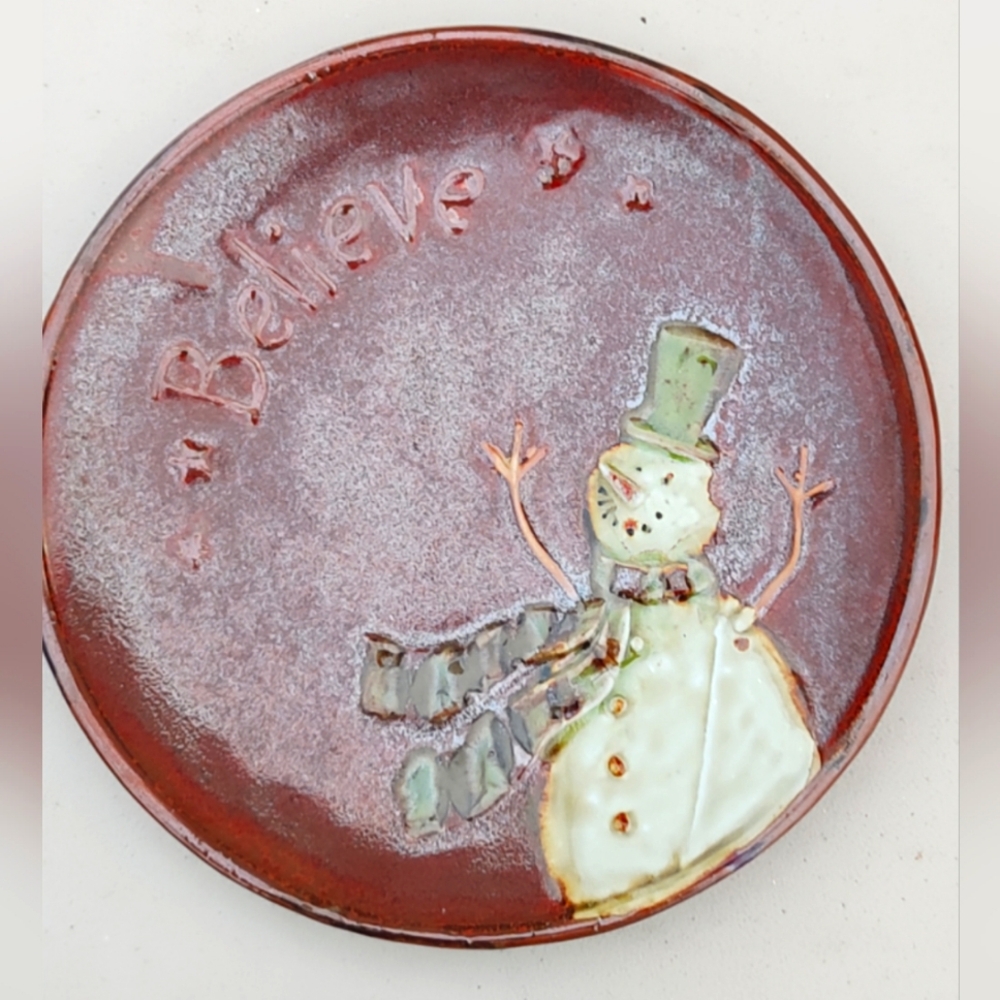 tii Collections Snowman "Believe" Plate